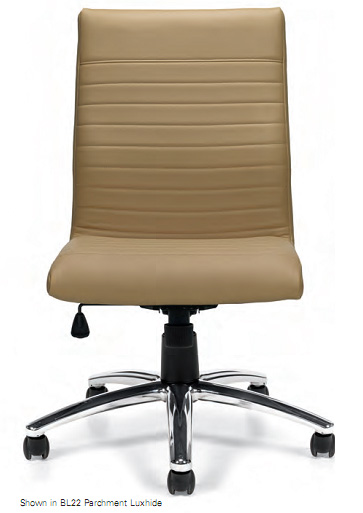 Offices To Go™ Luxhide Armless Executive Chair, OTG11732
