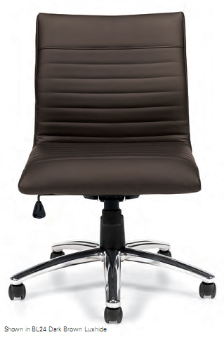 Offices To Go™ Luxhide Armless Executive Chair, OTG11735