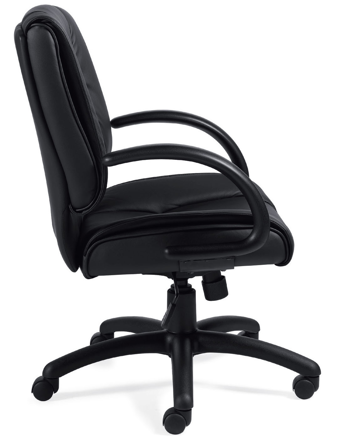 Offices To Go™ Luxhide Executive Mid Back Chair with Reverse Curve Arms, OTG2701