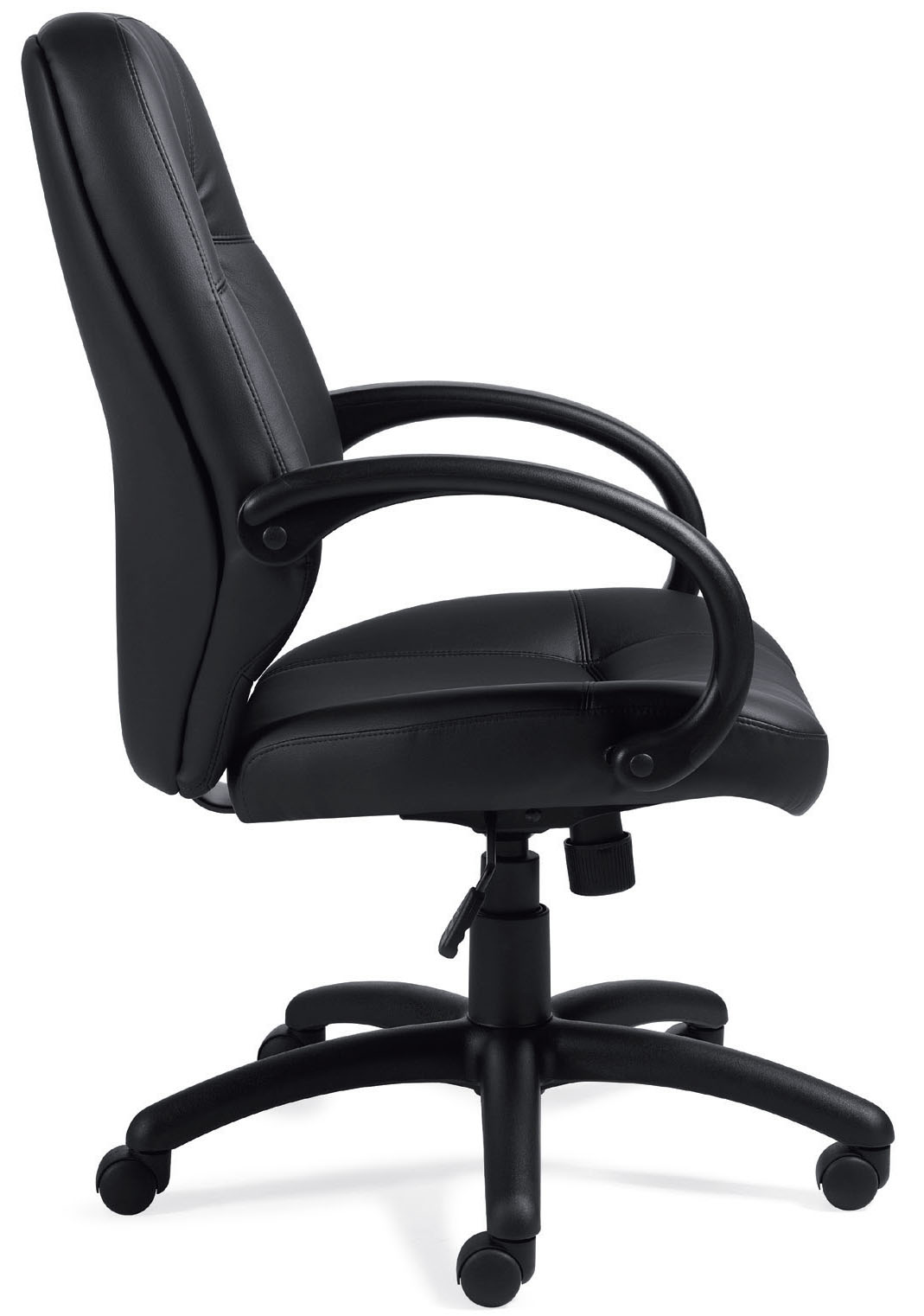 Offices To Go™ Luxhide Executive Chair with Black Molded Arms, OTG2788