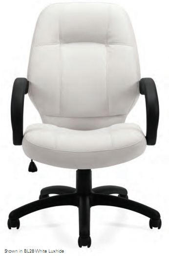 Offices To Go™ Luxhide Executive Chair with Black Molded Arms, OTG2788