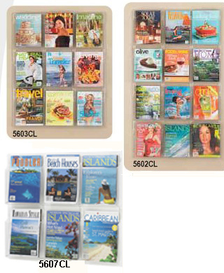Safco Reveal Magazine Displays, 5602CL, 5603CL, 5607CL, 5613CL, 5614CL, 5615CL, 5617CL, 5619BL, 5620CL, 5621CL, 5622CL, 5624CL, 5661NC