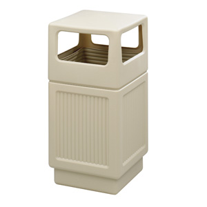 Safco Canmeleon Ribbed Outdoor Waste Receptacle, 9476TN