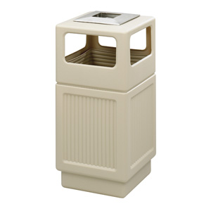 Safco Canmeleon Ribbed Outdoor Waste Receptacle, 9477TN