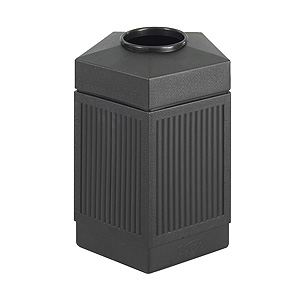 Safco Canmeleon Ribbed Indoor/Outdoor Waste Receptacle, 9486BL