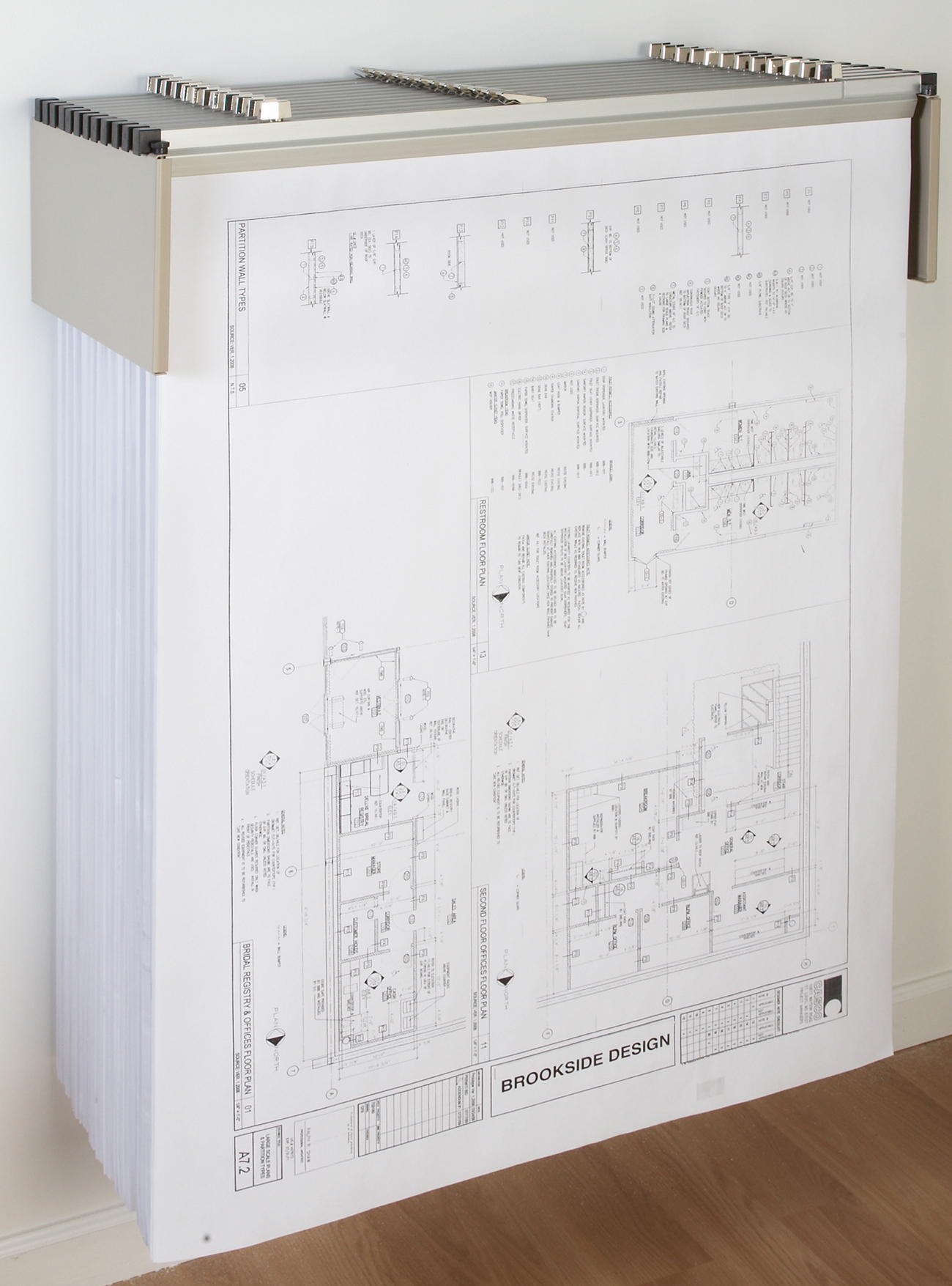 Brookside Design Vertical File Systems, Drop Lift Wall Rack DLWC