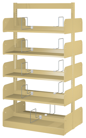 Estey Weld Frame Double Face Library Bookshelves With Integral Backs