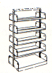 Estey Weld Frame Double Face Library Bookshelves With Integral Backs