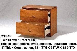 Hale Manufacturing Signature Series 230-18 Two Drawer Lateral File