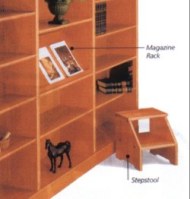 Hale Manufacturing Signature Series Magazine Rack accessory for the 200, 500 and 1100 series bookcases by Hale