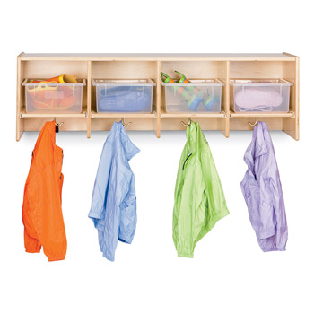 Wall Mount Coat Locker with Clear Trays 07850jc