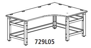 TechWorks™ L Shape Bench Table, 729L05