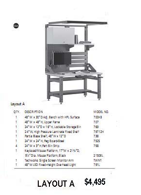 Mayline TechWorks™ Typical Configurations, TW1