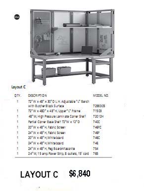 Mayline TechWorks™ Typical Configurations, TW3