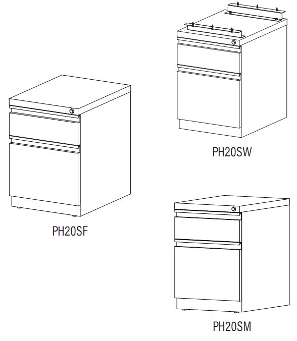 Mayline TechWorks Storage Pedestals