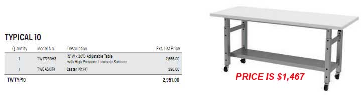 Mayline TechWorks™ Typical Configurations, TWTYP10