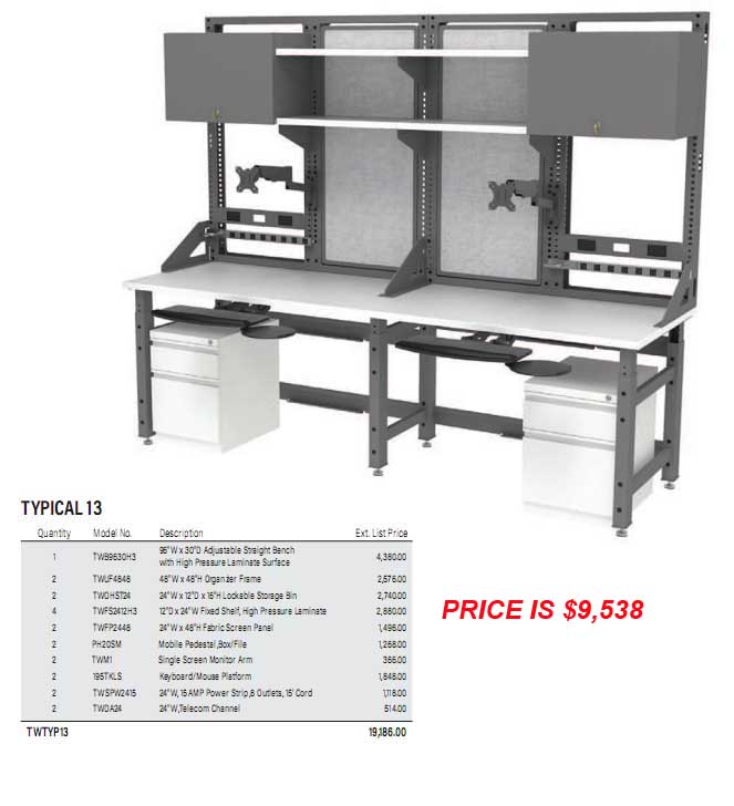 Mayline TechWorks™ Typical Configurations, TWTYP13