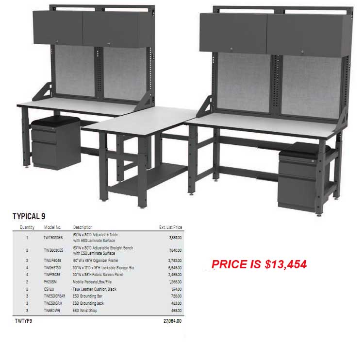 Mayline TechWorks™ Typical Configurations, TWTYP9