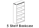 Mayline Aberdeen 5 Shelf Quarter Round Bookcase