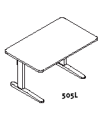 Mayline Height-Adjustable XR Series Single Surface Work Station 505