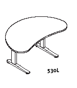 Mayline Height-Adjustable XR Series Kidney Shaped Single Surface Work Station 5301