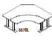 Mayline Height-Adjustable XR Series 5 Column Laminate Dual Surface Corner Work Station 5570L