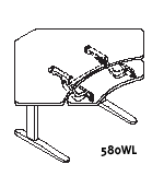 Mayline Height-Adjustable XR Series Curved Dual Surface Corner Unit with Data center Mechanism Work Station 580WL