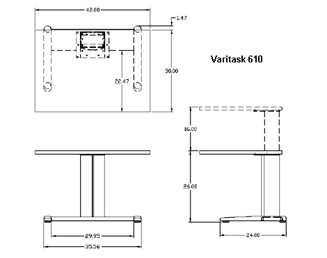 Mayline E-Series Height-Adjustable Workstation Specifications 610