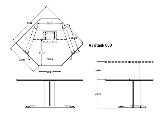 Mayline E-Series Height-Adjustable Workstation Specifications 660