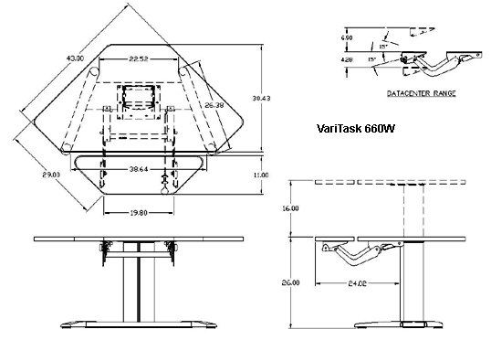 Mayline E-Series Height-Adjustable Workstation Specifications 660W