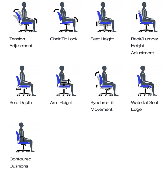 Offices To Go™ Mesh Back Synchro-Tilter OTG10707B