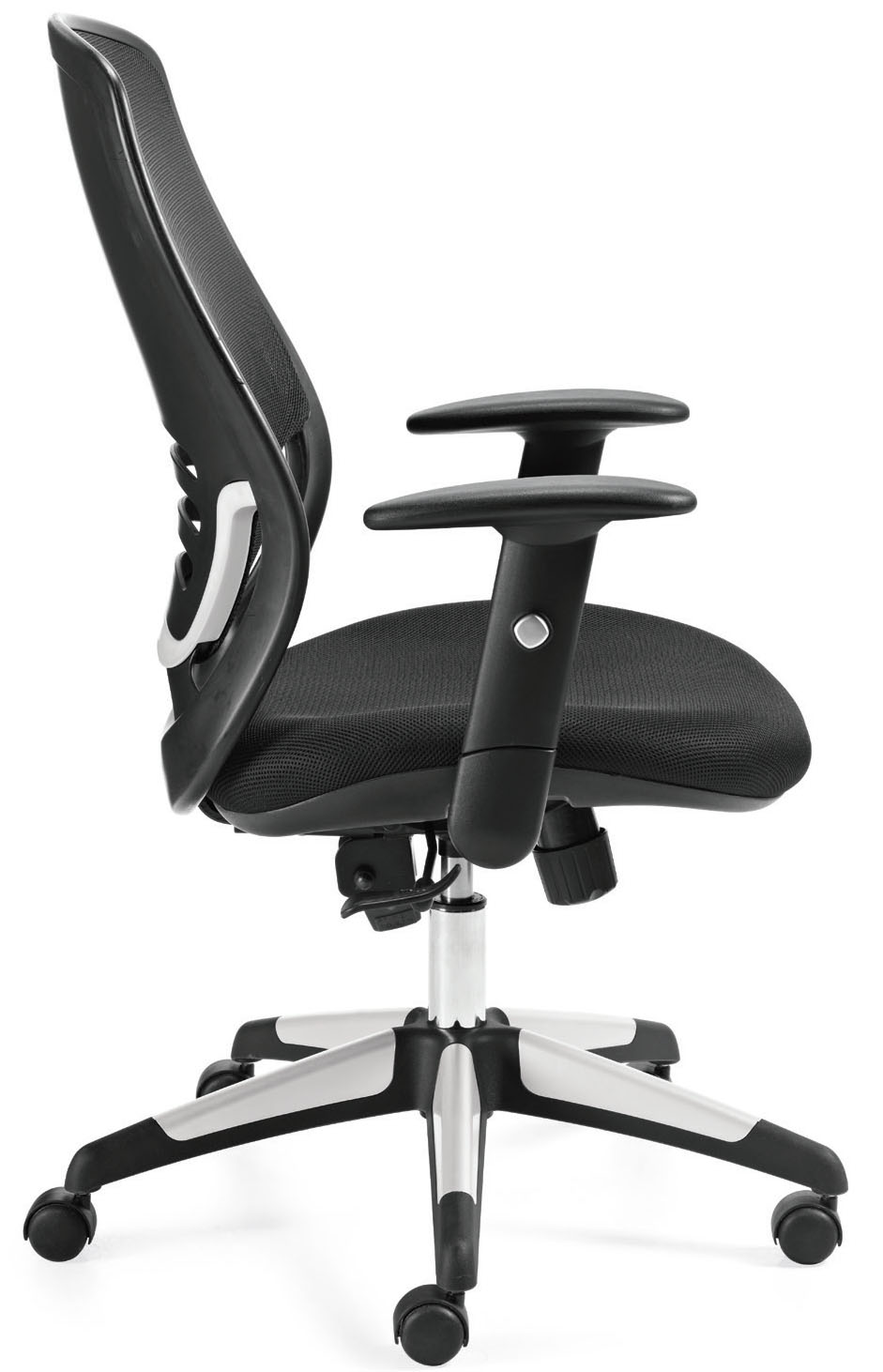 Offices To Go™ Luxhide Executive Chair with Reverse Curve Arms, OTG11685B