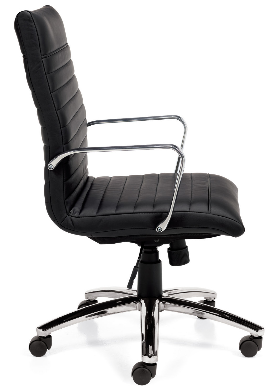 Offices To Go™ Luxhide Executive Chair with Chrome Arms, OTG11730B