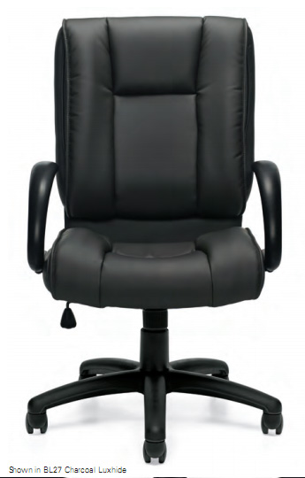 Offices To Go™ Luxhide Executive Chair with Reverse Curve Arms, OTG2700