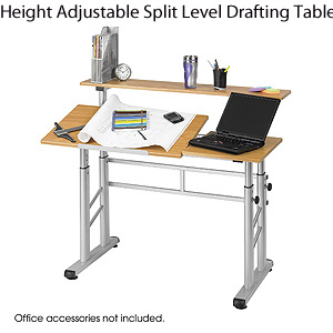 Safco Height Adjustable, Slit Level Drafting Table, 3965MO