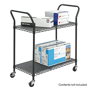 Safco Wire Utility Cart 2 Shelf, 5337BL