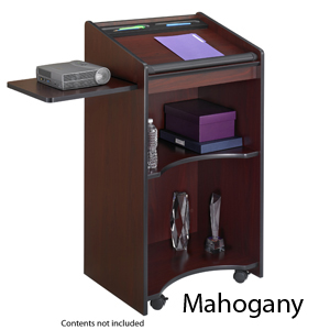 Safco Executive Series Mobile Lectern Mahogany Color