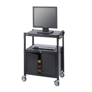Safco Steel Adjustable AV Cart With Cabinet
