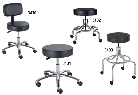 Safco Lab Stools 3430, 3431, 3432, 3433