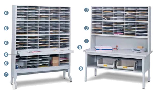 Safco E-Z Sort Mailroom Furniture, 7749GR, 7750GR, 7752GR, 7751GR, 7756GR, 7757GR, 7753GR