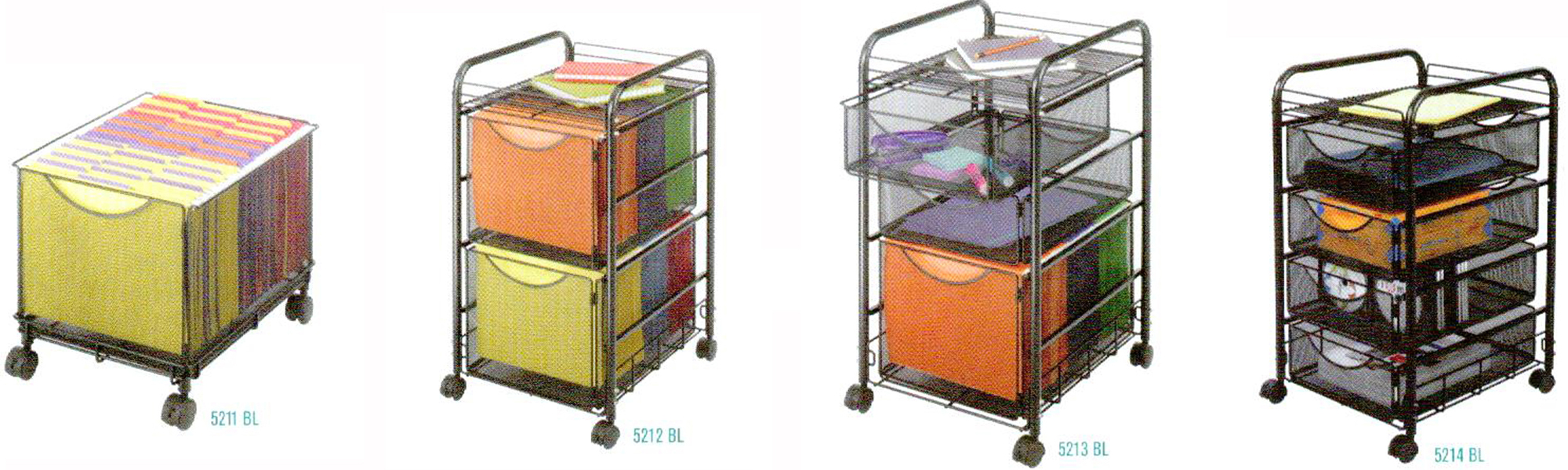 Safco Onyx™ File Carts, 5211BL, 5212BL, 5213Bl, 5214BL 