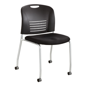 Safco Vy Stack Chair with straight legs and casters