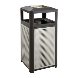 Safco Evos Outdoor Receptacles, Ash and Trash, 99933BL